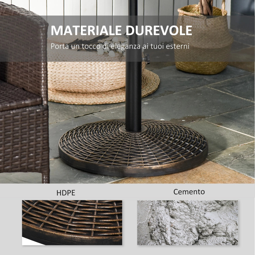 Base per Ombrellone Rotonda ¨C Minimal ¨C Plastica Effetto Rattan