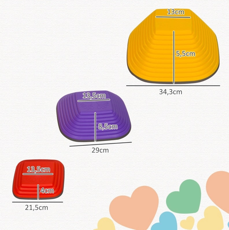 Set ULEVR di 6 pietre di equilibrio impilabili antiscivolo multicolore per bambini 3-8 anni, portata 80 kg