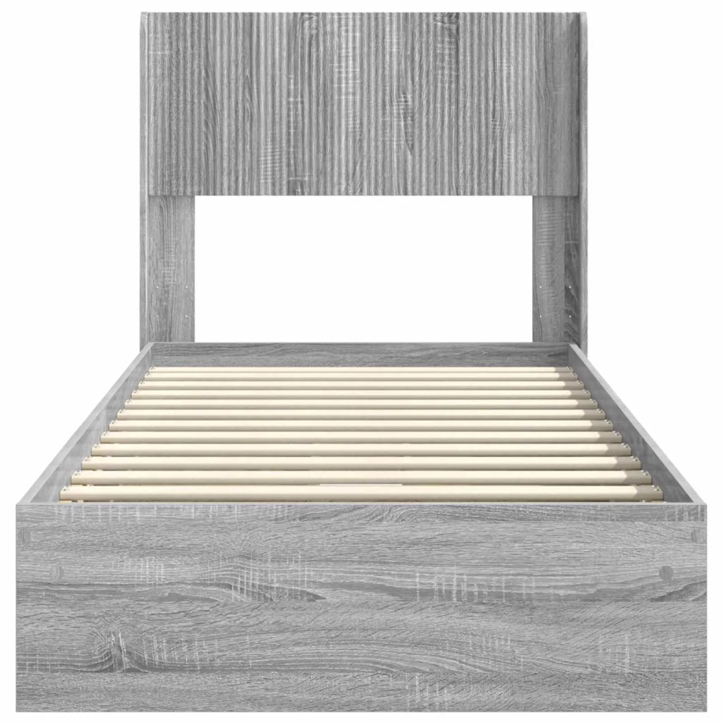 Struttura del letto con stoccaggio e testata Sonoma grigio 3414412