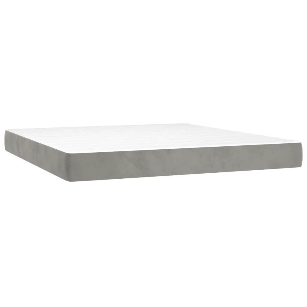 Giroletto a Molle con Materasso Grigio Chiaro 200x200cm Velluto 3141563