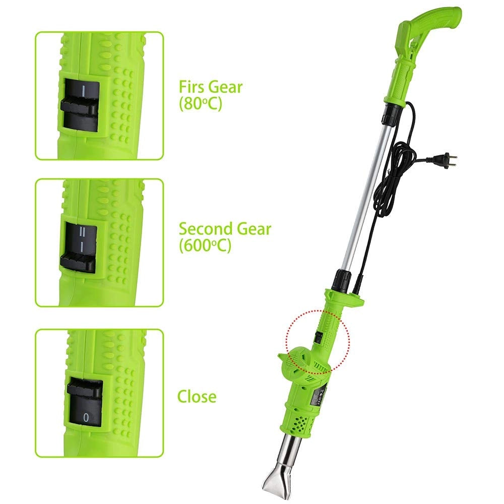 Bruciatore Erba Elettrico 2000W Doppio Manico 3in1 Disebante Termico Erbacce