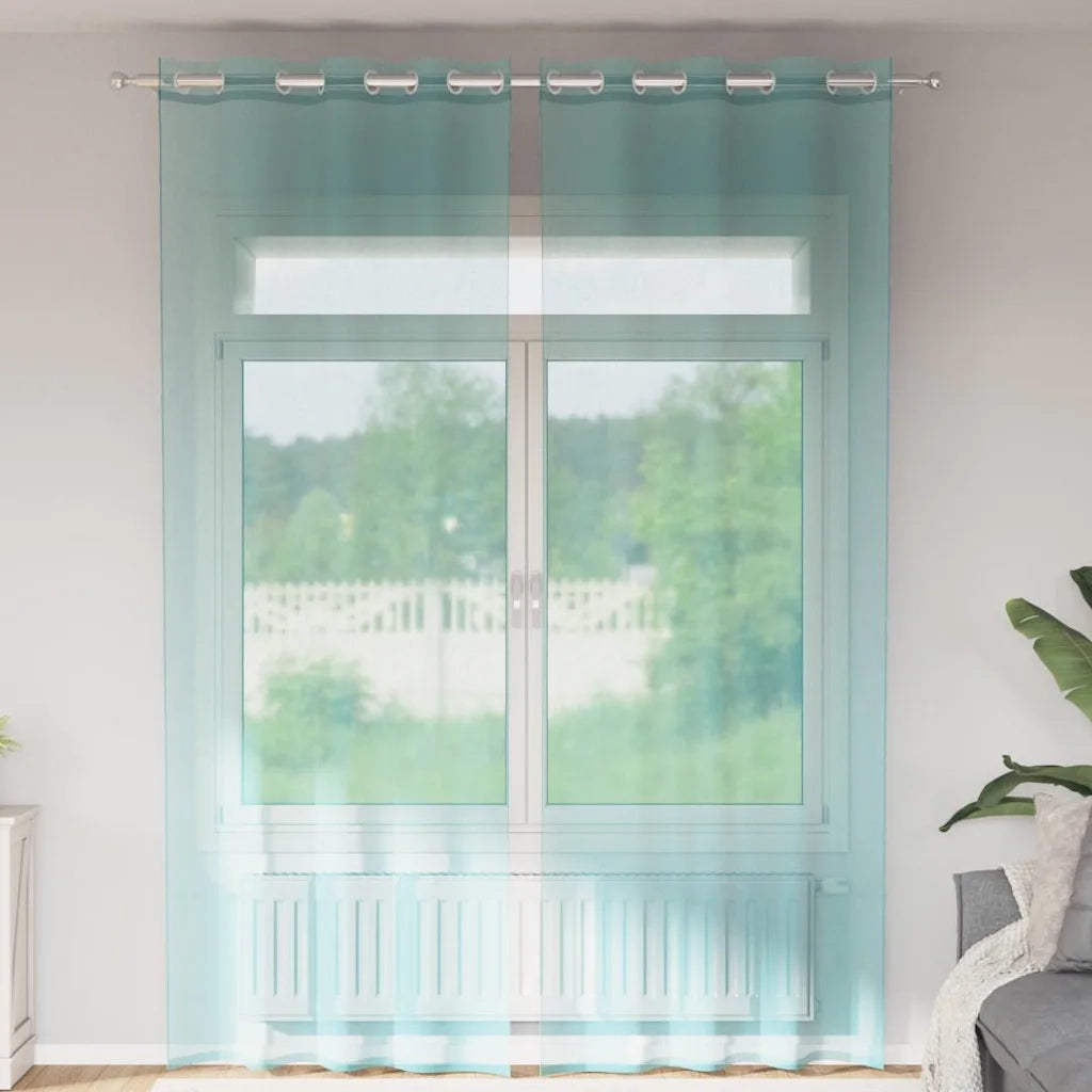 Tende in Voile con Occhielli 2 pz Turchese