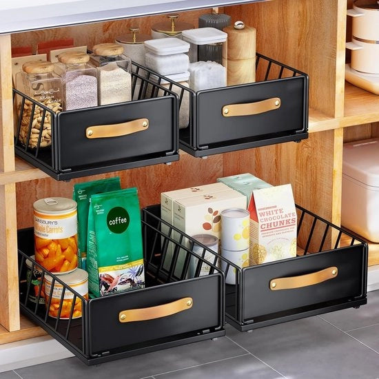 Organizzatore da Parete Telescopico - Cassetto da Cucina/Bagno/Ufficio - Acciaio Inox Robusto - 40 x 15,5 x 30 cm - Montaggio Facile - Cassetti Organizzatori