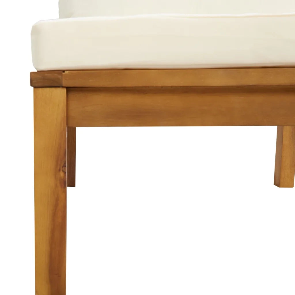 Divano da Giardino a 2 Posti con Cuscino Crema Massello Acacia 3086931