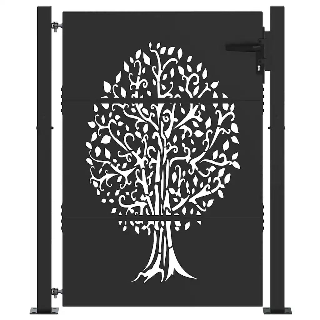 Cancello da giardino con blocco Nero 110 x 155 cm 42015886