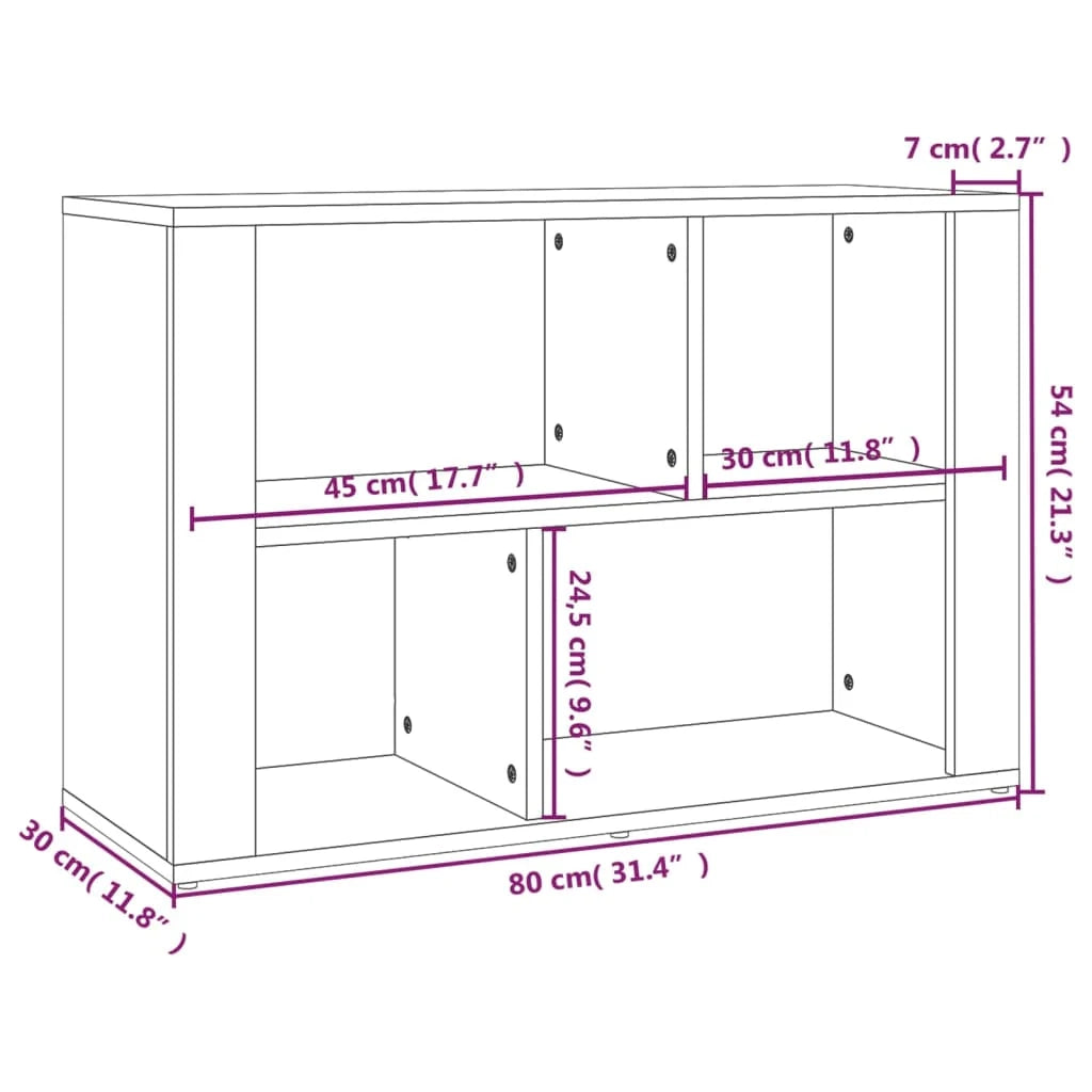 Buffet credenza cassettiera armadio mobile contenitore organizer cucina soggiorno Sonoma 80 x 30 x 54 cm legno ingegnerizzato grigio 02_0036530