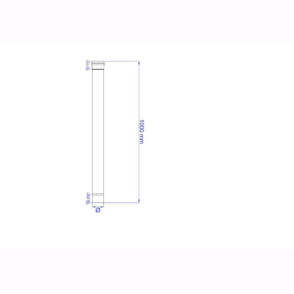 Tubo per Stufa a Pellet Acciaio rivestito con smalto porcellanato 100H cm 8 ⌀ cm - PNL800