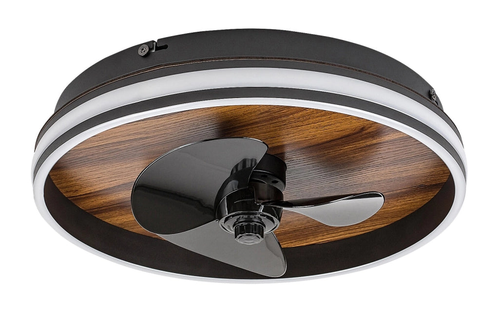 Ventilatore plafoniera LED dimmerabile Faustine 71016 nero legno