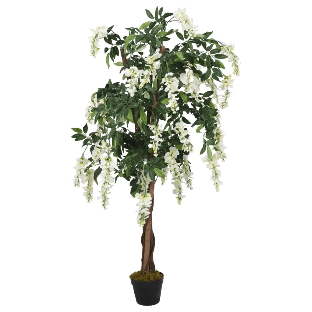 Glicine Artificiale 840 Foglie 150 cm Verde e Bianco CFW3339279
