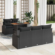 Set Divano da Giardino con archiviazione 6 pcs Nero Poly Rattan 3358263