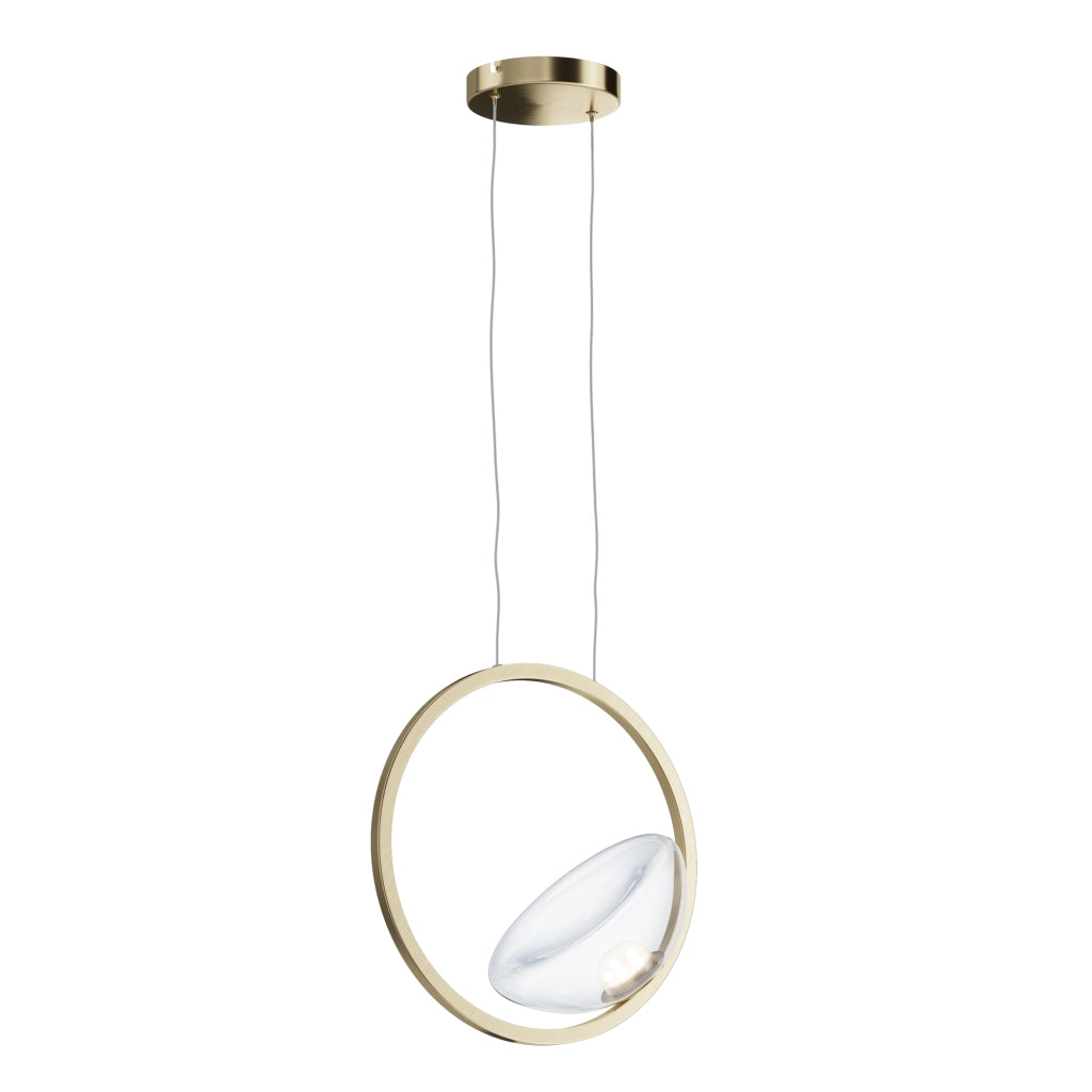 Lampada a sospensione LED Maytoni Lunare ottone vetro