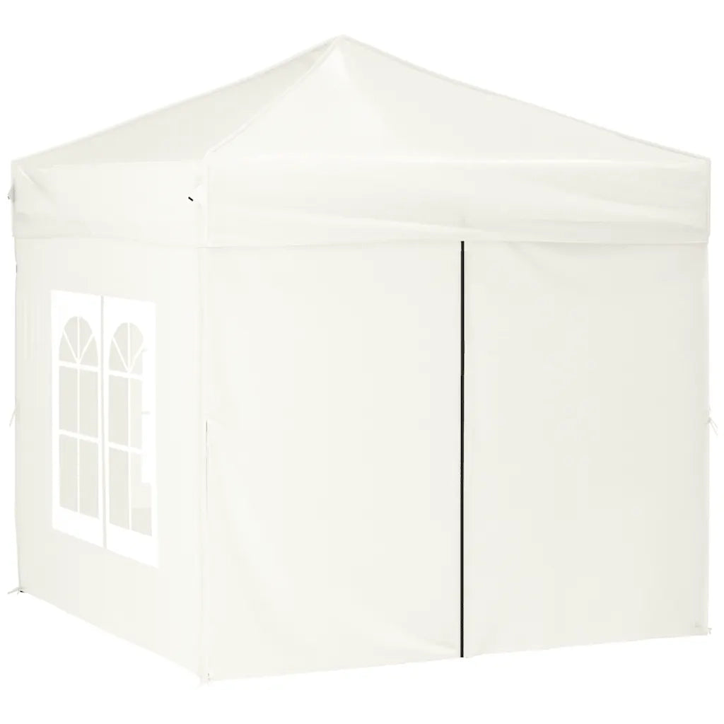 Tenda per Feste Pieghevole con Pareti Laterali Crema 2x2 m 93501