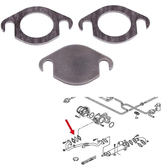 Blocco di Copertura per EGR - Piatto di Blocco - Acciaio Inossidabile - Gomma di Sostituzione - Per Motori TDI - Realizzato Professionalmente - Lunga Durata - Copertura EGR