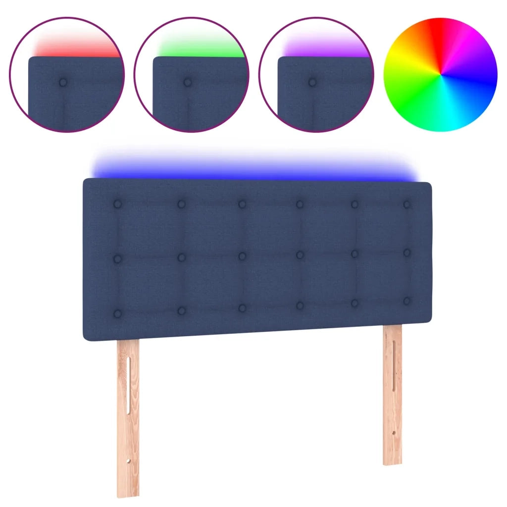 Testiera a LED Blu 80x5x78/88 cm in Tessuto 3122026