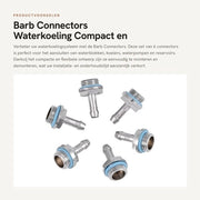Connettori a Barb per Raffreddamento Acqua, 6 pezzi, G1/4 a vite, in rame/acciaio inossidabile, compatto/flessibile, superficie verniciata, connettori per raffreddamento acqua