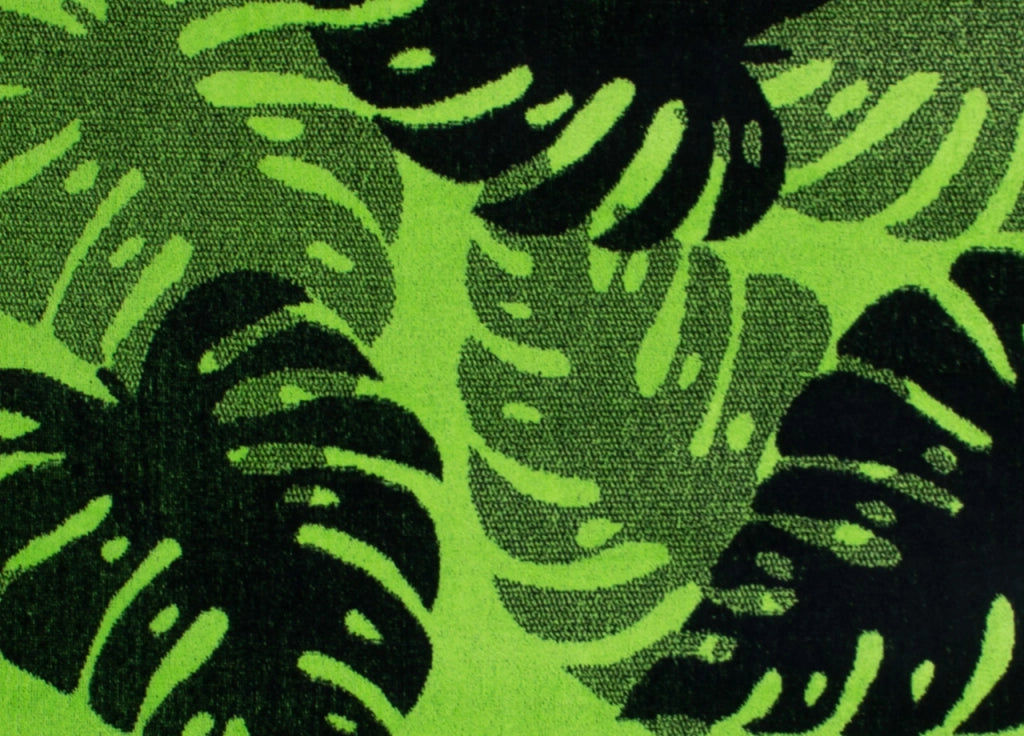 Telo Mare Jacquard Spugna Asciugamano Spiaggia Disegno Thai - Telo Mare - Verde