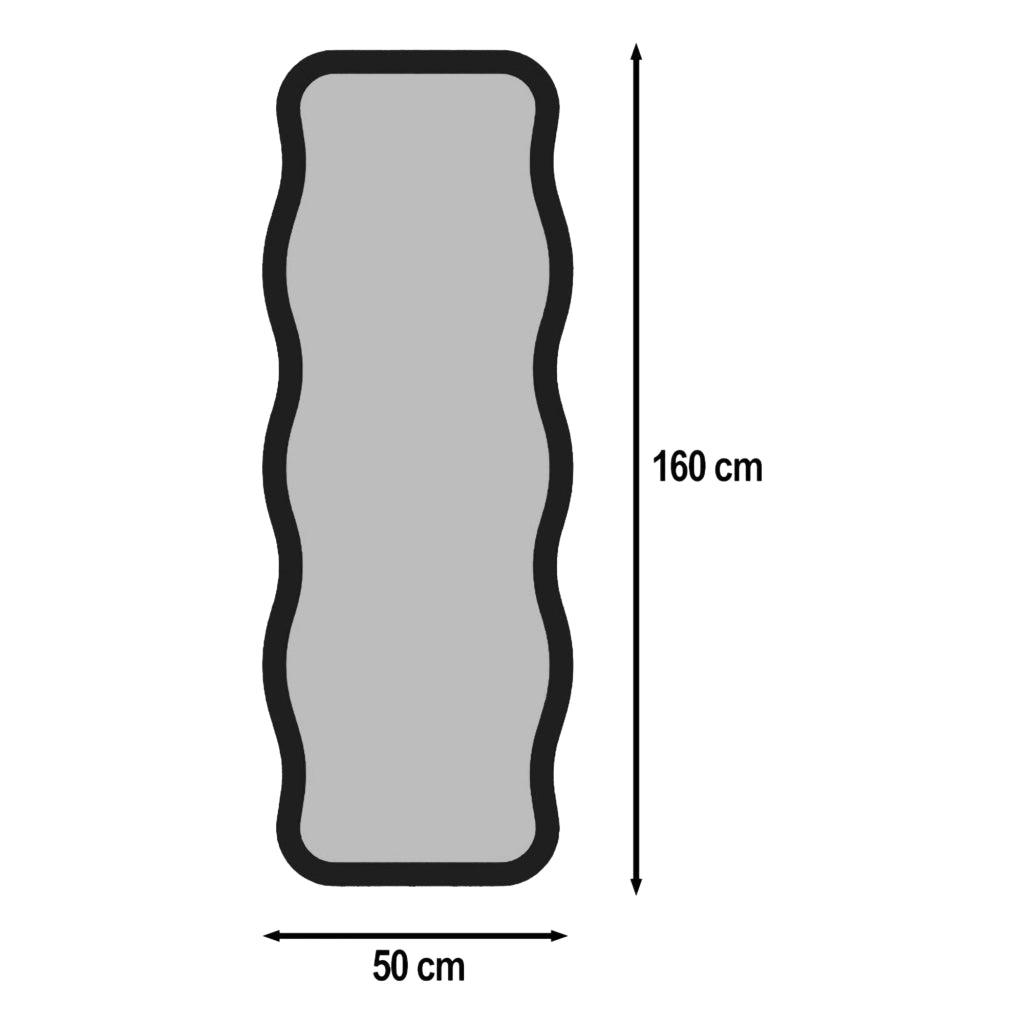 Bissone, Specchio Forma Rettangolare, 50x160h cm Nero