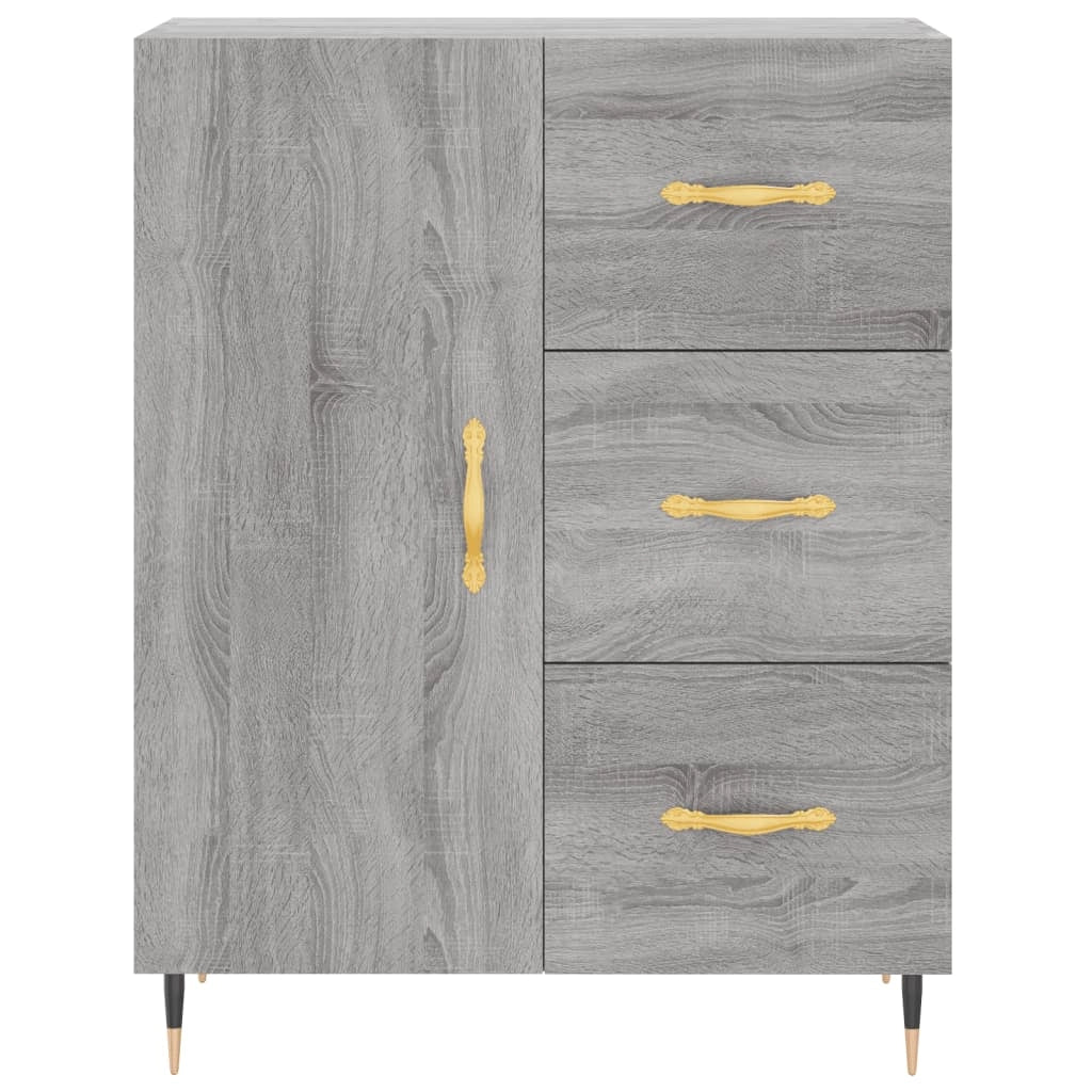 Buffet credenza cassettiera armadio mobile contenitore organizer cucina soggiorno salotto rovere Sonoma alto 69,5 x 34 x 180 cm legno ingegnerizzato grigio 02_0035623