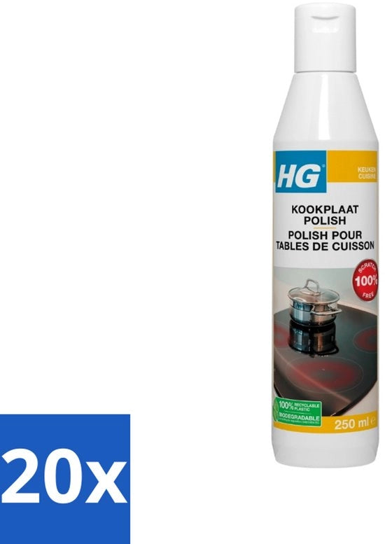 Pulente per superfici di cottura - Rimuove sicuro ed efficace sporco - Protegge la lucidità - 250 ml - Confezione in bulk - 20 pezzi