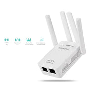 Trade Shop - Ripetitore Del Segnale Wireless Con 4 Antenne 2 Porte Wifi Range Extender Router -