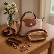 Banda per spalla per borse da donna - Organizzatore senza fori per borse - Cintura in pelle regolabile con diverse tasche - Adatto per misure mini (1,2 cm) - Borse da mano
