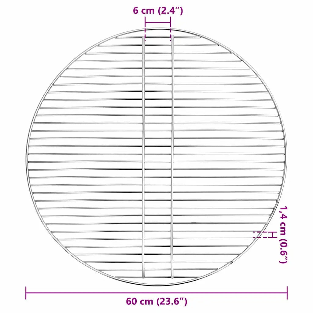 Griglia per barbecue Argento 60 x 60 cm Acciaio inossidabile 42008309