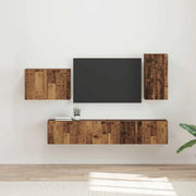 Set di Mobiletto da TV a Parete 4 pcs Legno vecchio 3408941