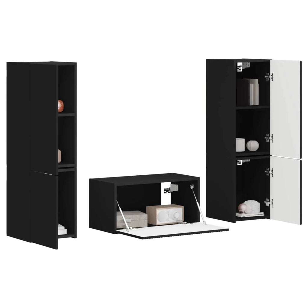 Set mobile TV 5 pcs Nero Legno multistrato 3409097