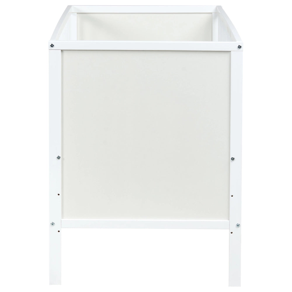 Lettino per neonati in MDF bianco 60 x 120 cm con barre regolabili in altezza Dimensioni standard Accessori per la cameretta minimalista