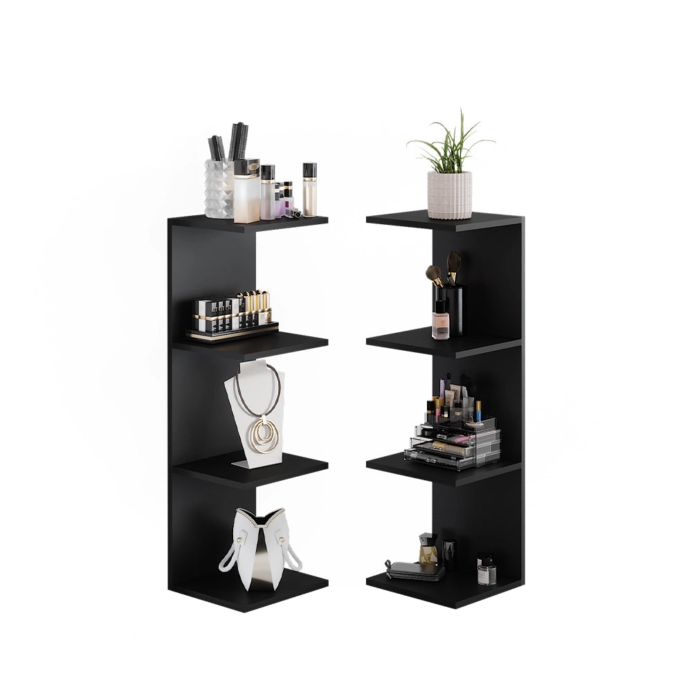 Vicco Scaffale a muro Nero 30 x 95 cm Set di 2