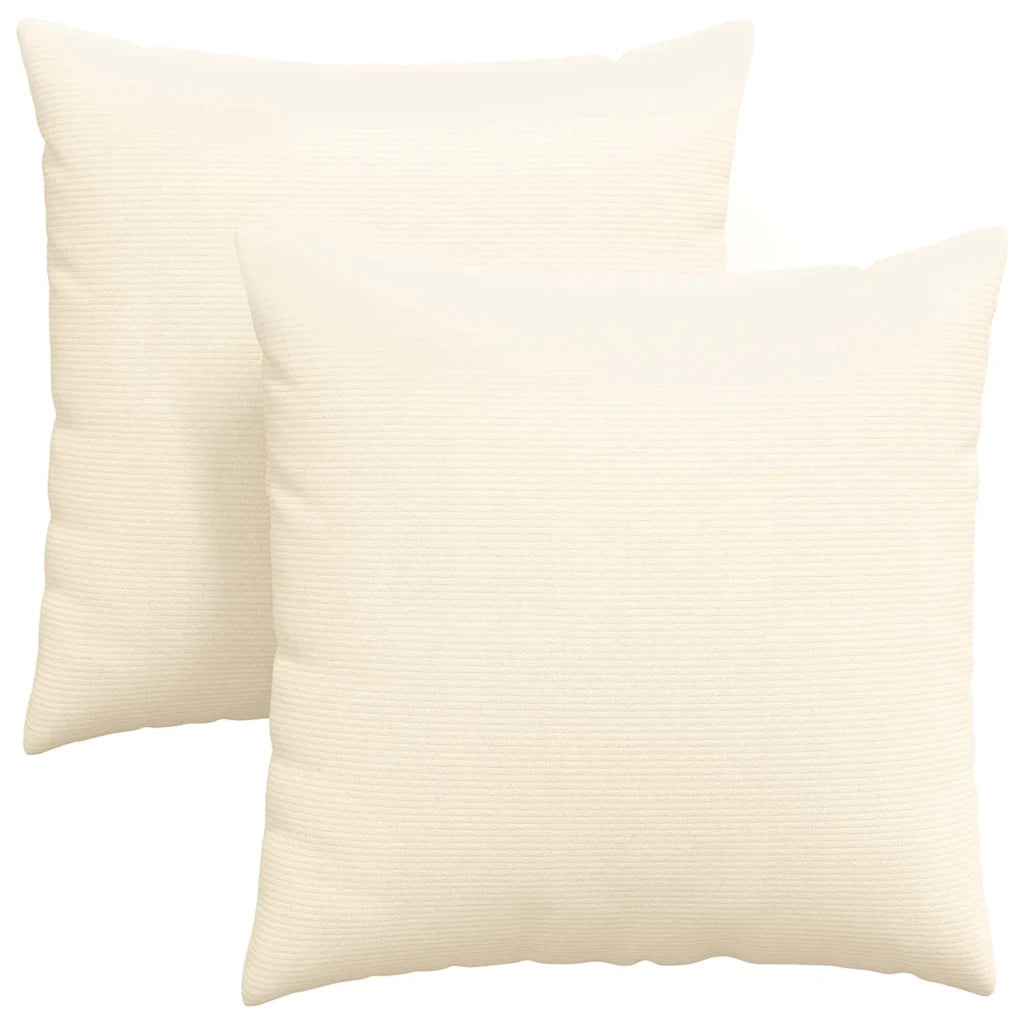 Cuscini da Divano 2 pcs Crema 60 x 60 cm Tessuto in Cords 42014034