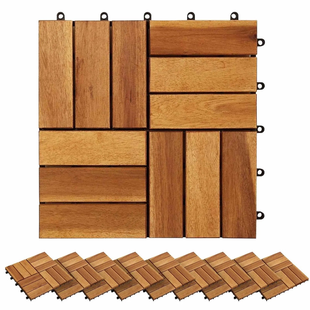 Piastrella per Decking 30 pcs Marrone 30 x 30 cm 3444690