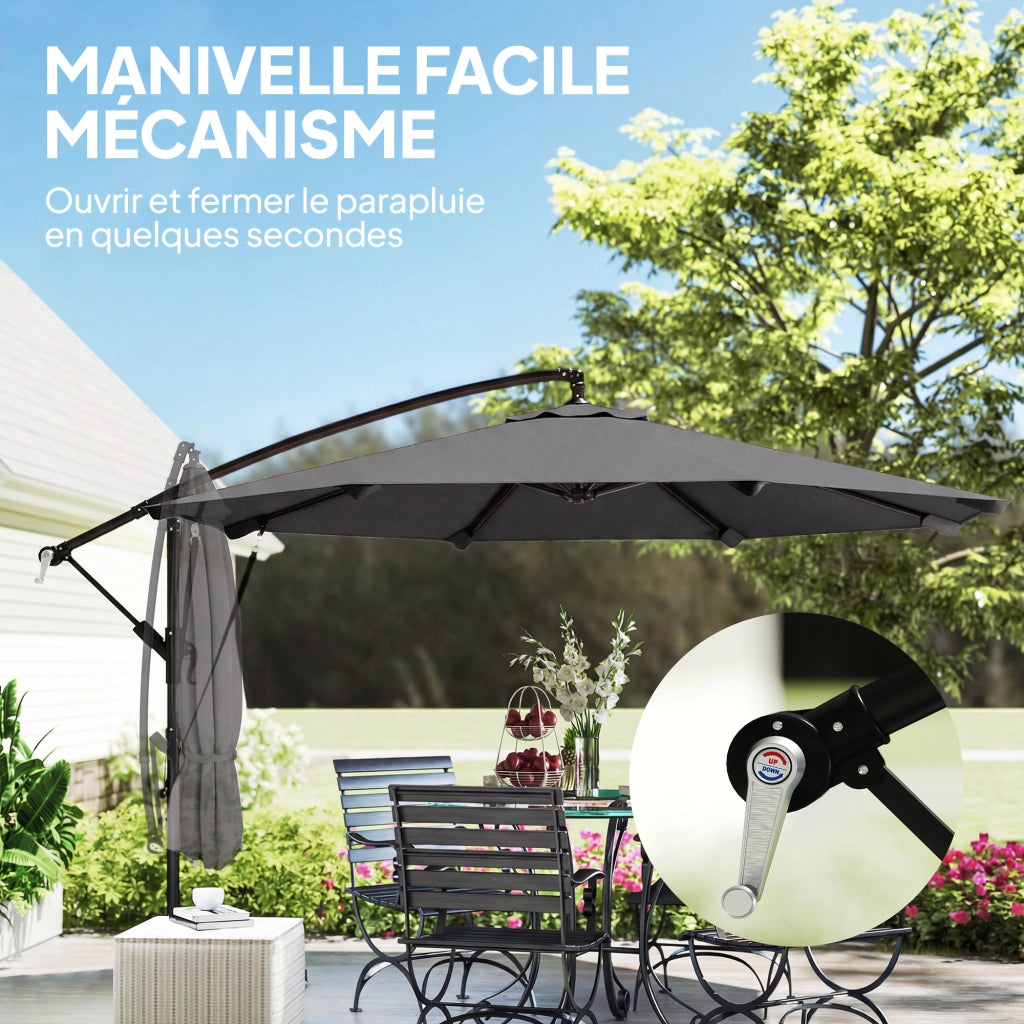 Ombrellone da Giardino ¨C Minimal ¨C Grigio Scuro