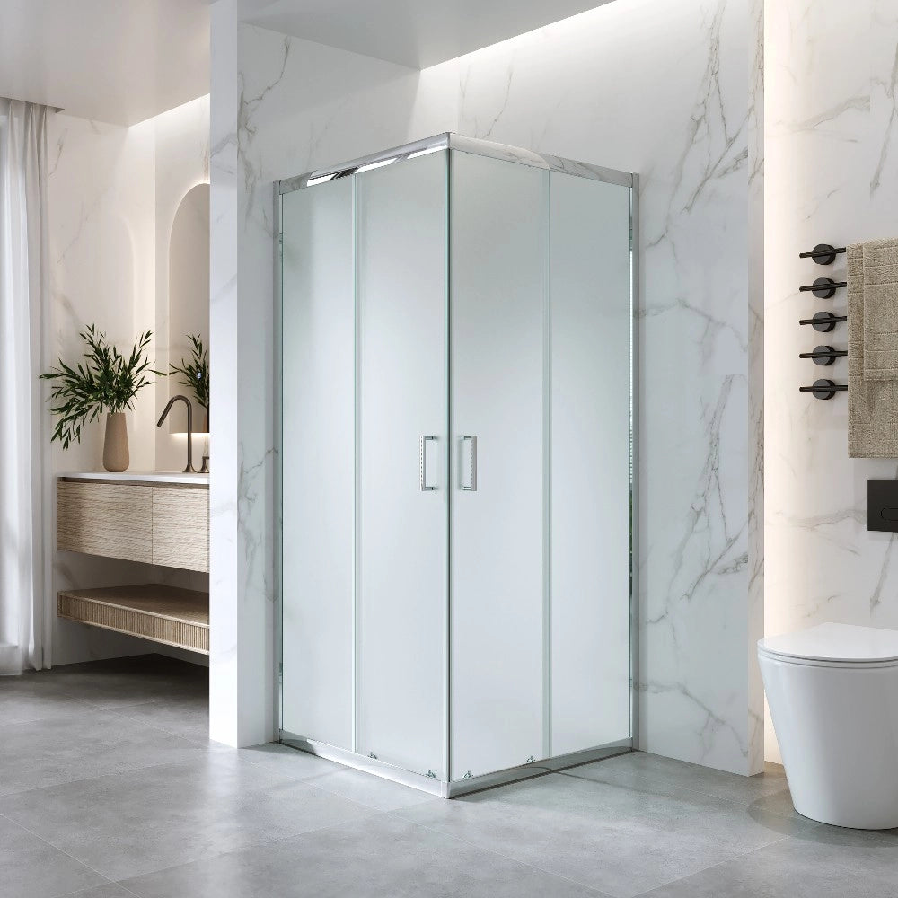 Cabina Doccia Angolare Scorrevole 80x80 Cm H 185 cm vetro Opaco 6 mm| Kiro