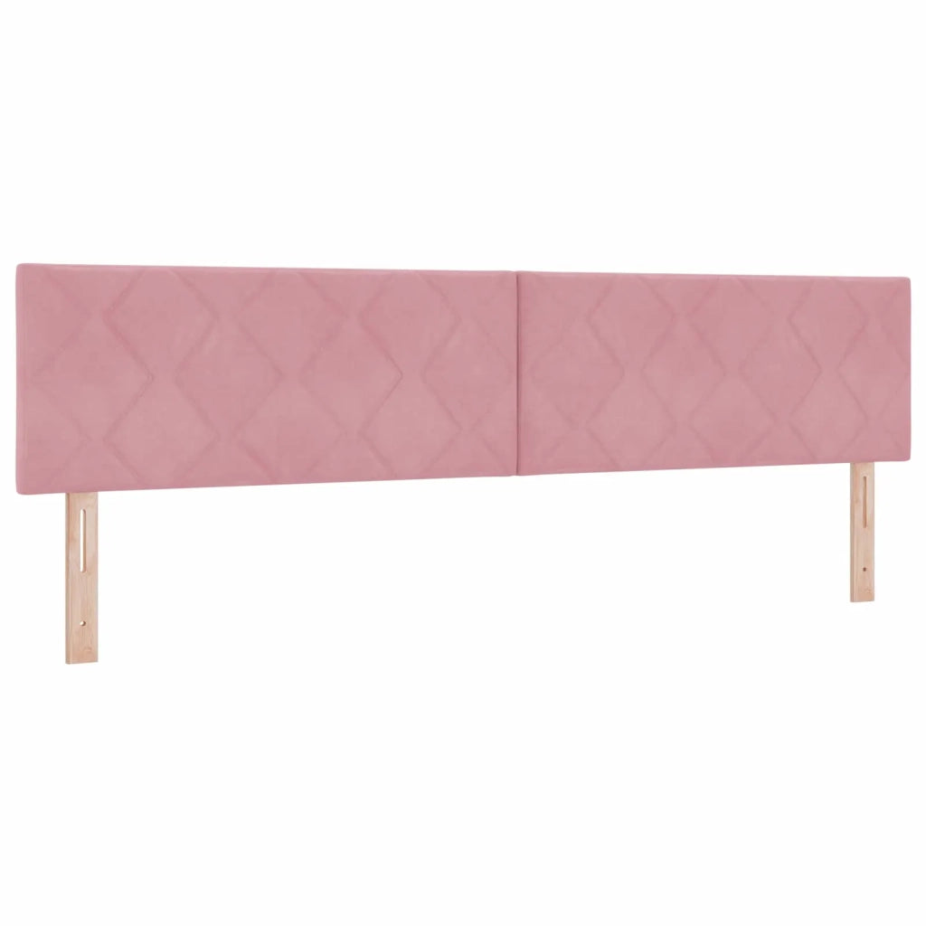 Letto box spring con materasso Rosa 200 x 200 cm Velluto 3451756