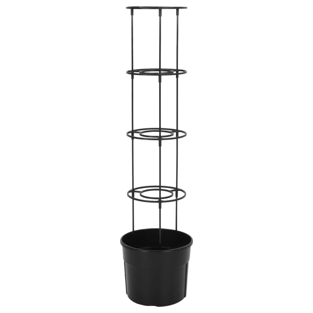 Fioriera rialzata per piante fiori terrazza giardino pianta di pomodoro Ø29,5 x 115 cm polipropilene antracite 02_0038848