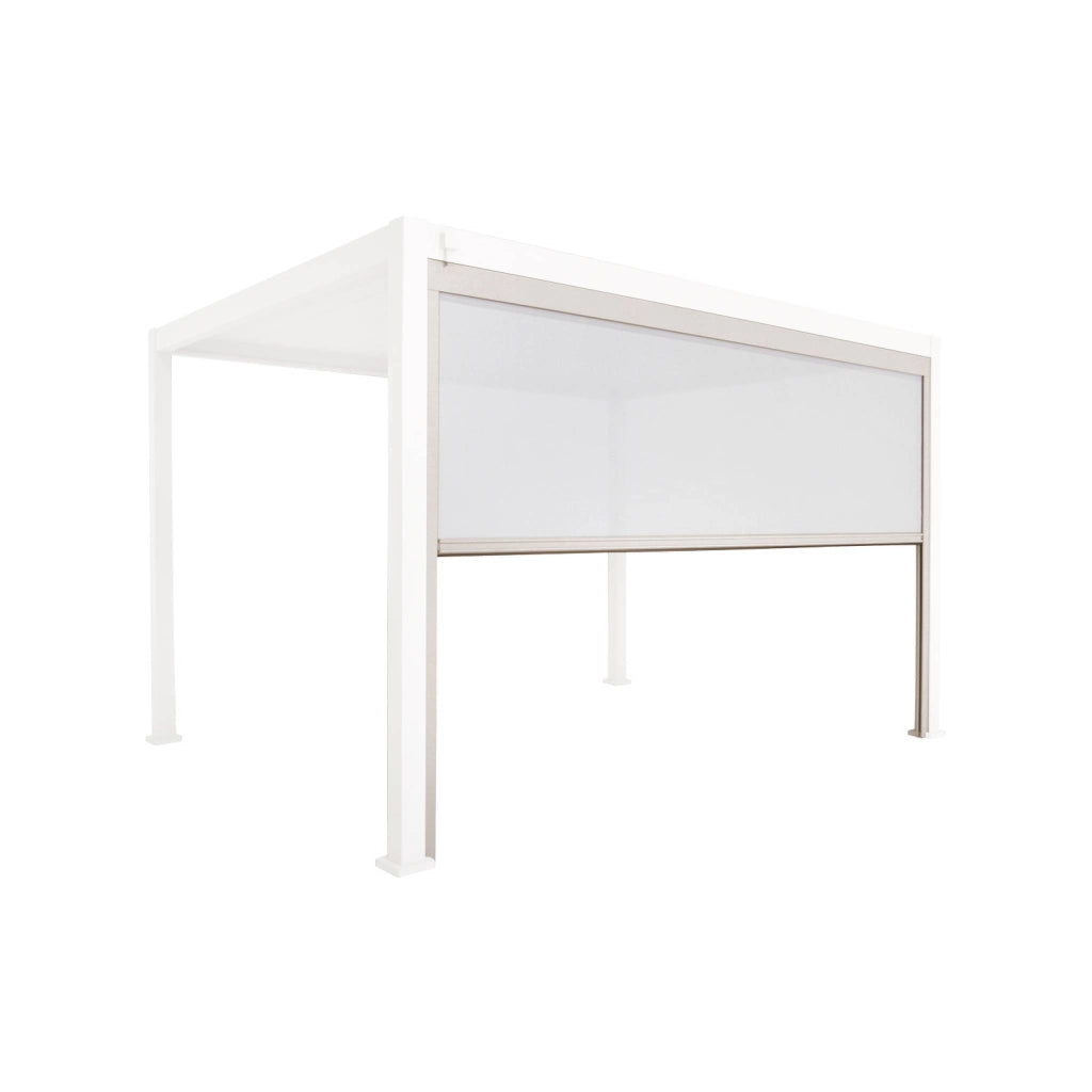 tenda laterale avvolgibile alluminio e textilene per pergola, 4m ,