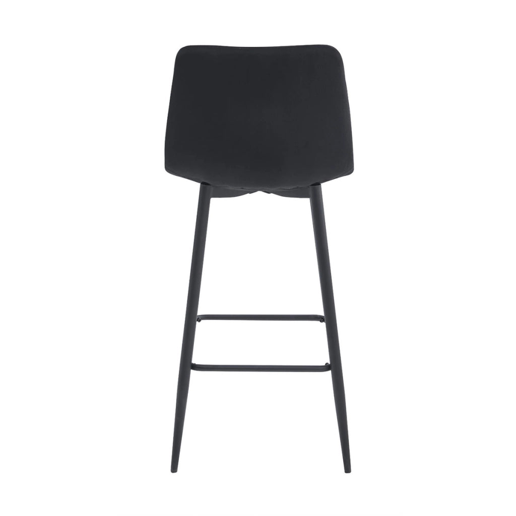 Set di 2 Sgabelli Bar Arceto in Velluto Nero