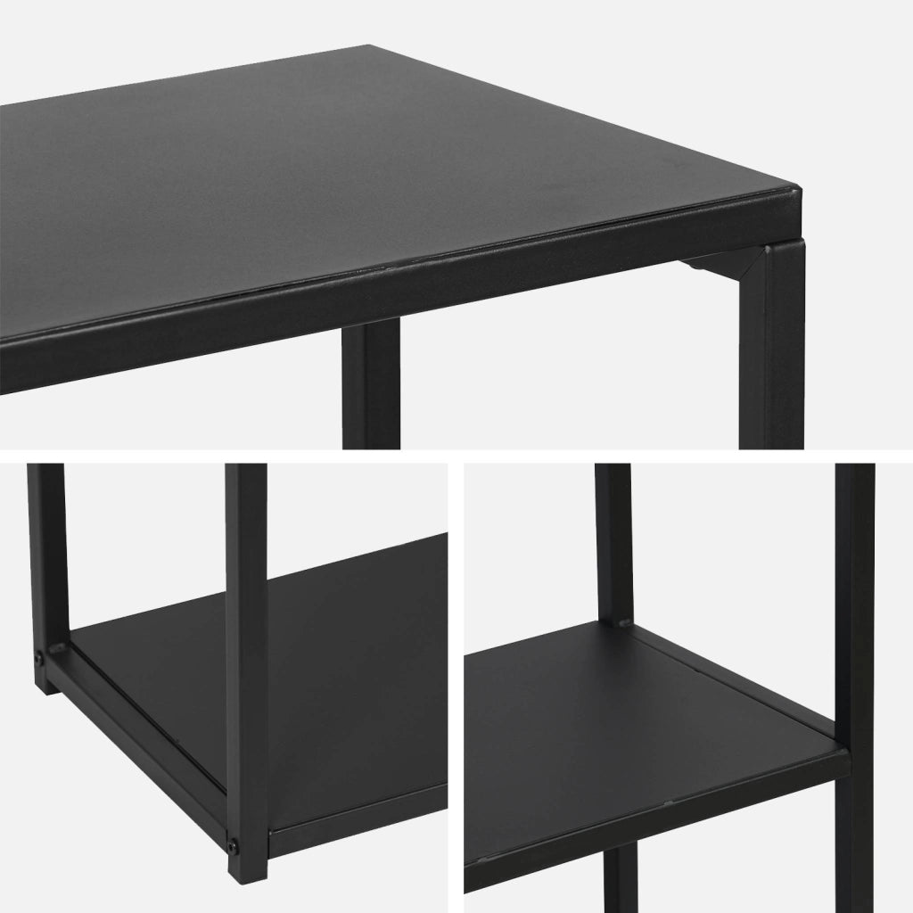 Libreria industriale in metallo nero, 120cm, nero