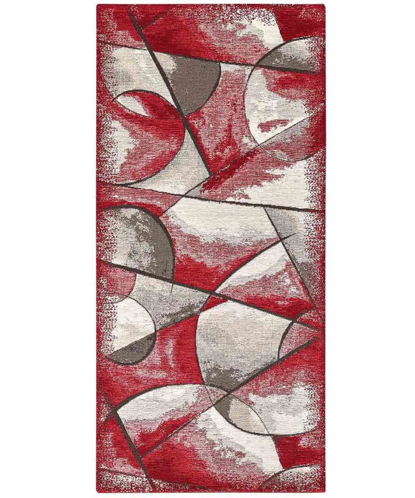 Tappeto moderno UNIVERSO ROSSO astratto quadro arte contemporanea, passatoia cucina multiuso lavabile in lavatrice e anti-scivolo cm.55x240