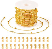 Catena a Goccia in Rame 16,4 Polliche - Catena a Gocce 1-3 mm - Connettori in Acciaio Inossidabile 40 pezzi - Kit di Fai da Te - Creazione di Gioielli - Qualità Premium