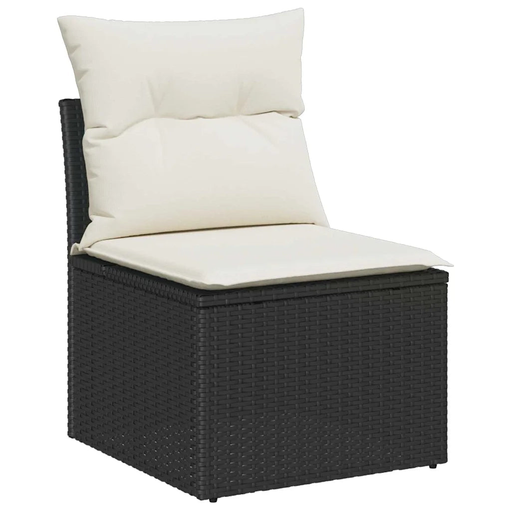 Set Divano da Giardino con cuscino 10 pcs Nero polyrattan 3347621