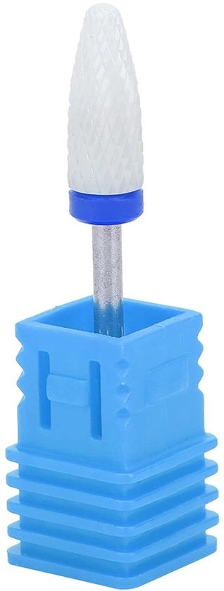Fresa elettrica ceramica portatile leggera - forma a cono di mais - diametro esterno 6 mm - diametro di taglio 2,35 mm - lunghezza 48 mm - per rifinire e riformare i chiodi - fresa per chiodi