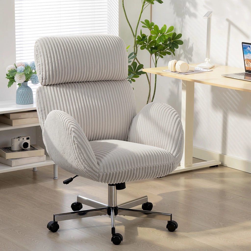Sedia da ufficio ergonomica in velluto ¨C zephmum ¨C grigio