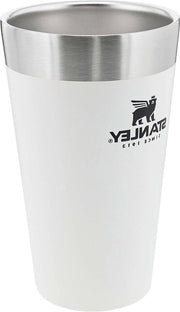 Pint a Stappo per Birra 0,47L Bianco Polar - Conserva la Birra a 4 Gradi per 4 Ore - Bicchierino per Birra a Stappo Senza Fine - Doppia Isolazione - Impermeabile - Resistente al Lavastoviglie - Ideale per Esterno, Campeggio, Festival, Vacanze, Barbecue