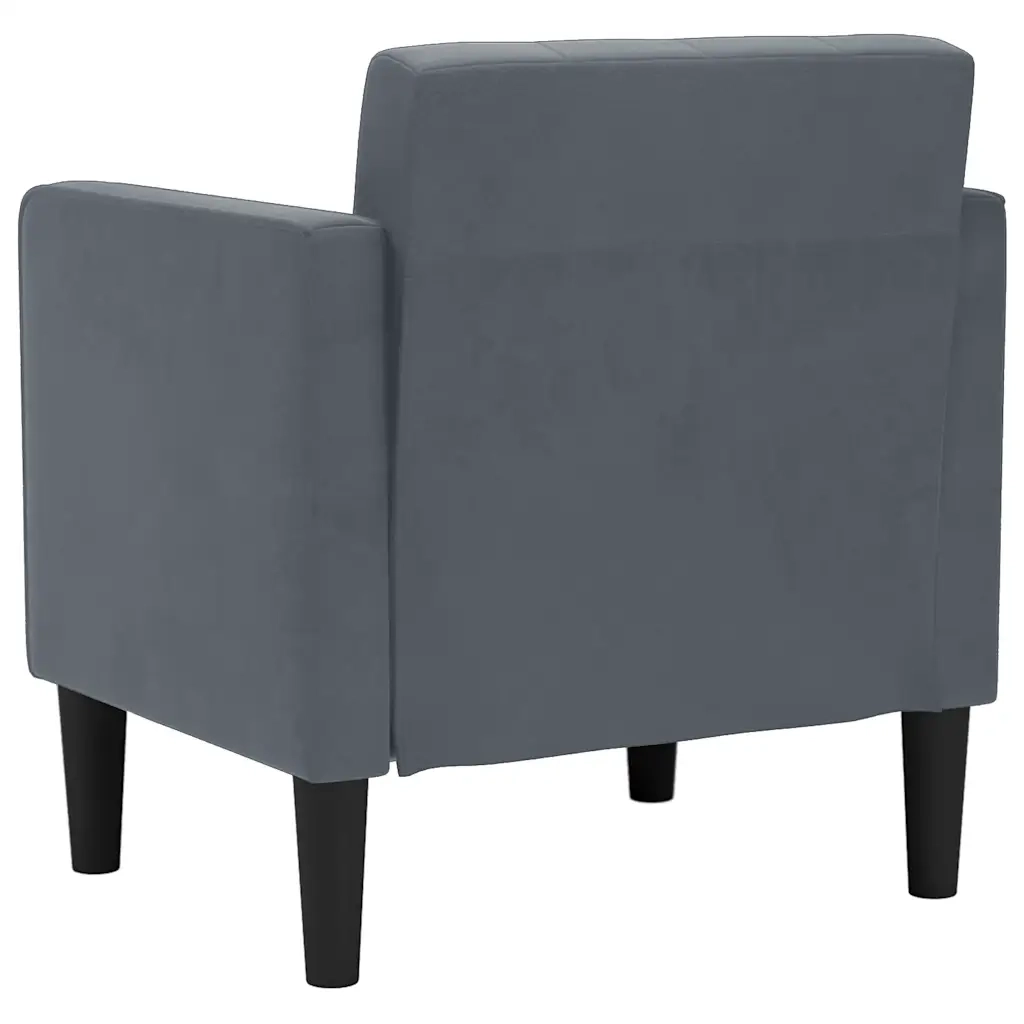 Divano Sedia con Braccioli Grigio Scuro 53 cm in Velluto 4100554