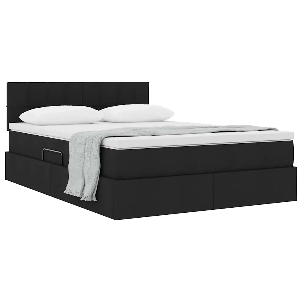 Letto con contenitore e materasso Nero 120 x 200 cm 3370514