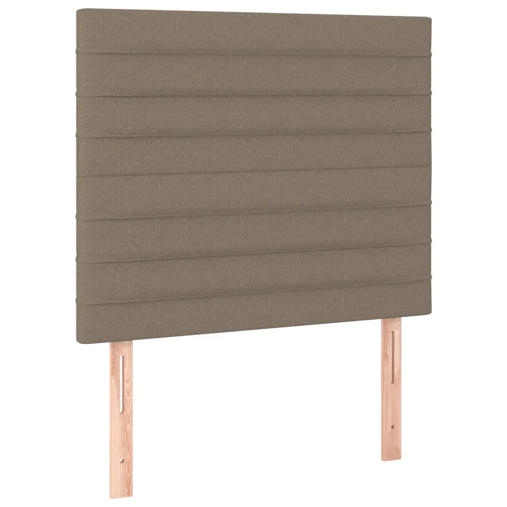 Letto a Molle con Materasso e LED Tortora 100x200cm in Tessuto