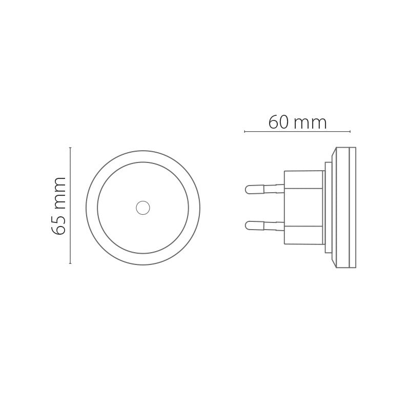 LUCE NOTTURNA LED CON SENSORE CREPUSCOLARE ON/OFF