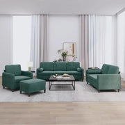 Set di Divani 4 pz con Cuscini Verde Scuro in Velluto 3201966